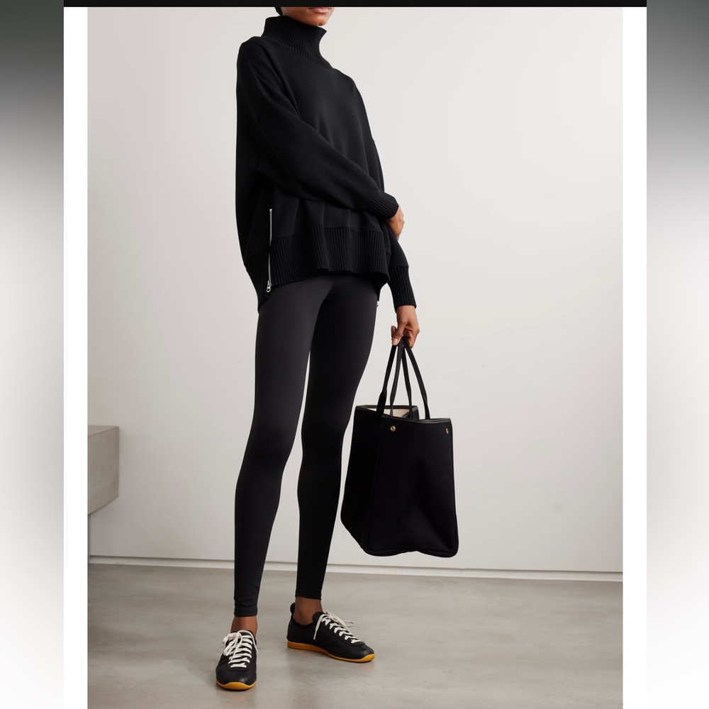 NWT! Varley Barker oversized zip-detailed stretch-jersey turtleneck sweatshirt
